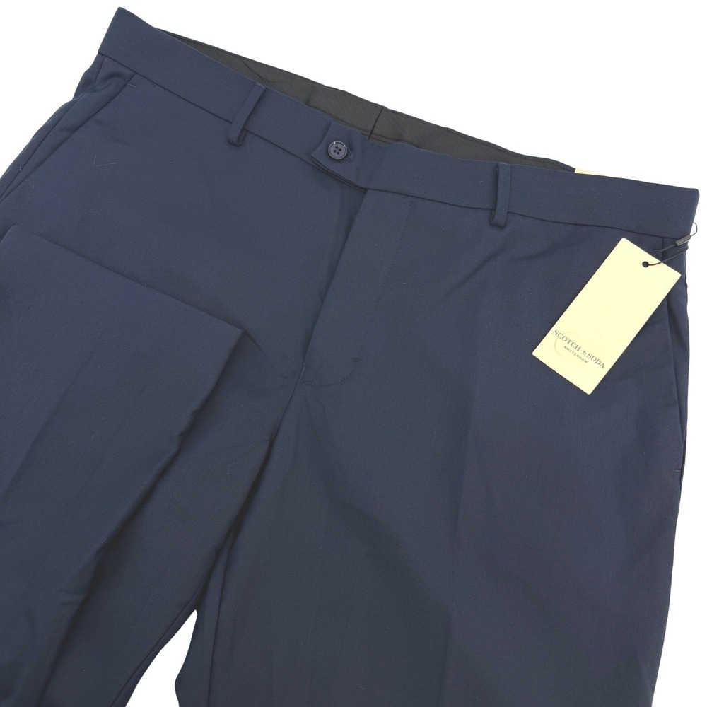 Scotch & Soda Amsterdam Pants Mens 38x32 (Tag 40x32) Navy Modern *Tailored  NEW
